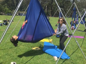 Zara, one of the certified AIReal Yoga instructors gave participants leg massages!