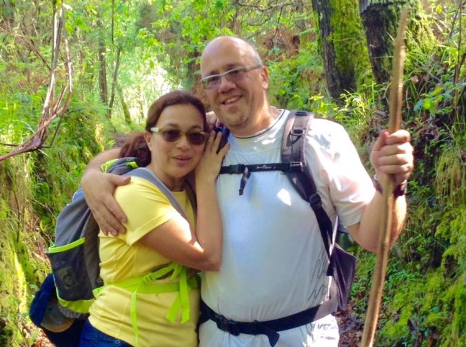 Tucc and I enjoying the walk and the sun