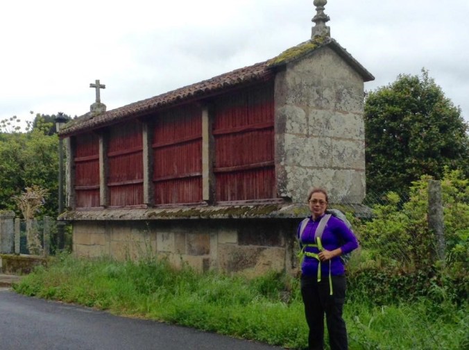 An en route hórreo providing some respite from the rain