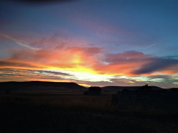 A Camino Sunrise: One of the reasons for Pierre’s early morning start