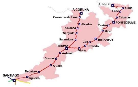 Camino Ingles route 