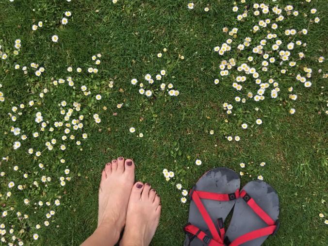 I love walking barefoot on grass.
