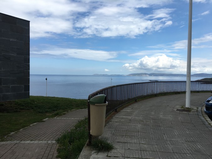 The walk back down passes an elementary school