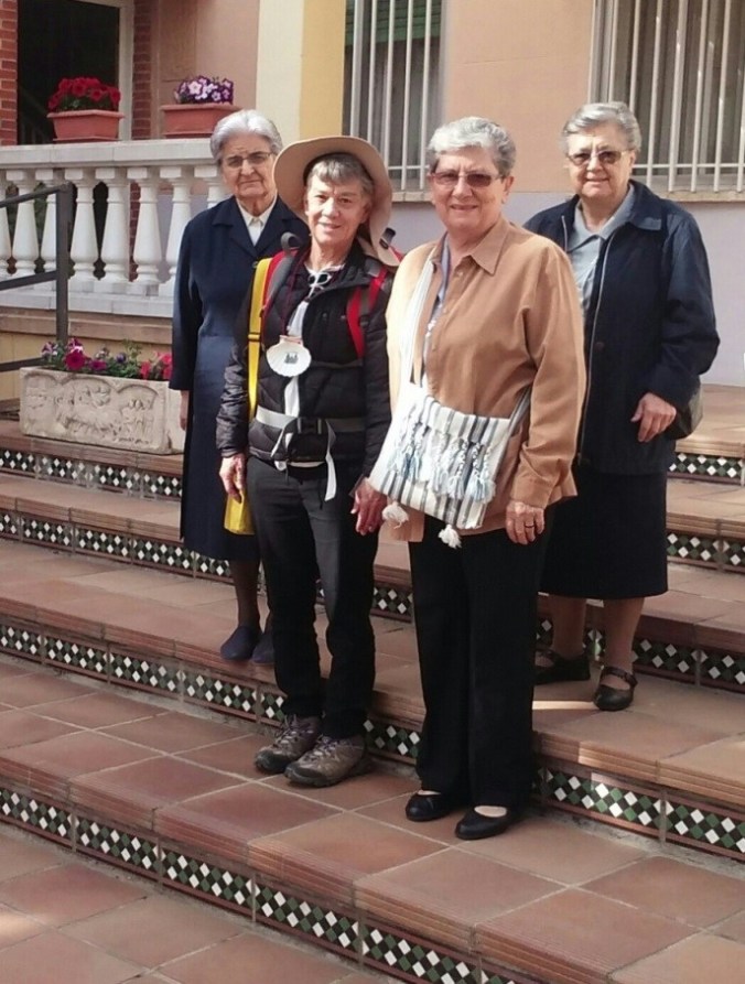 Send-off in Madrid by my ASC Sisters (Adorers of the Blood of Christ) before I began the Camino