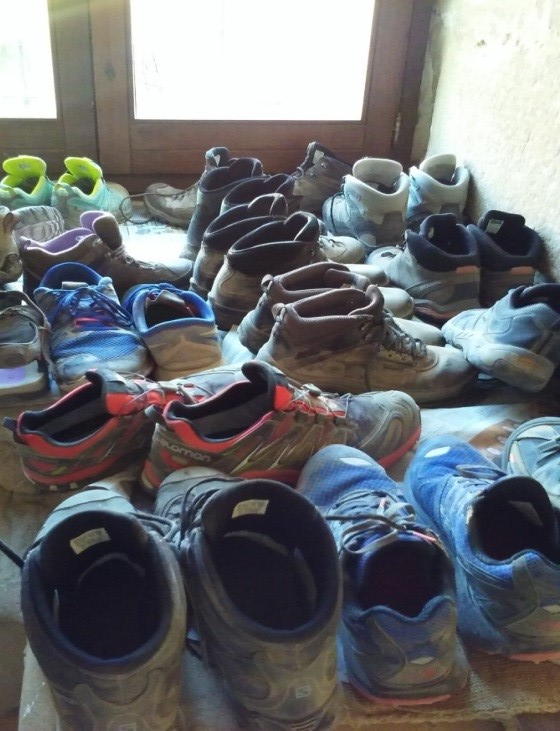 In all albergues, boots and shoes are left outside the dorms.
