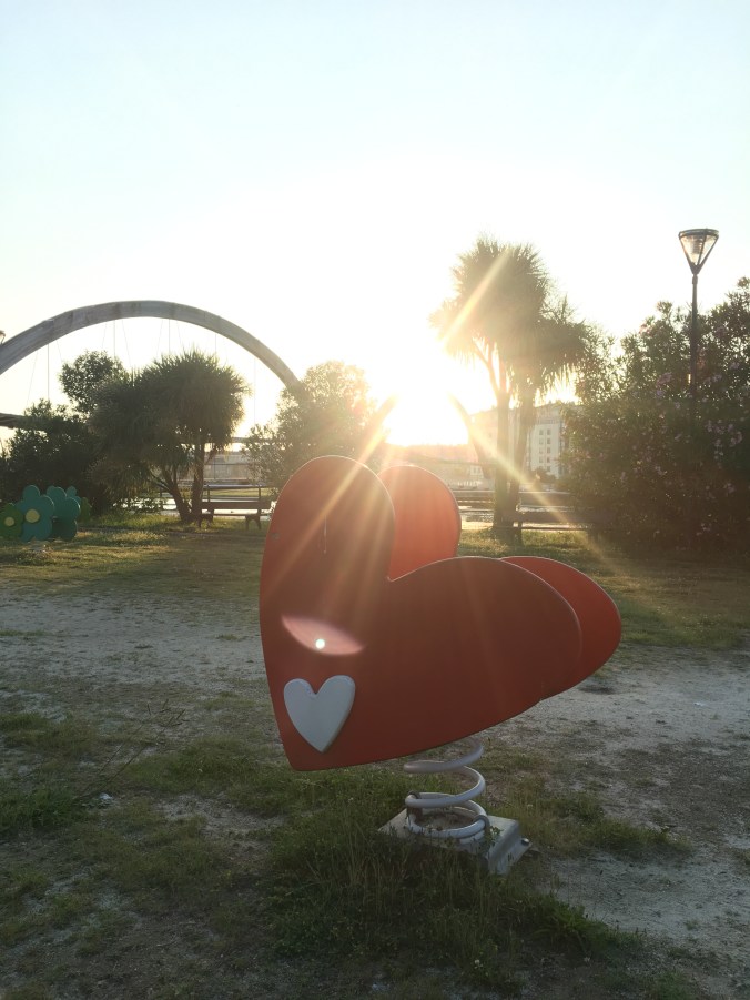 There's a sweet little playground near the river