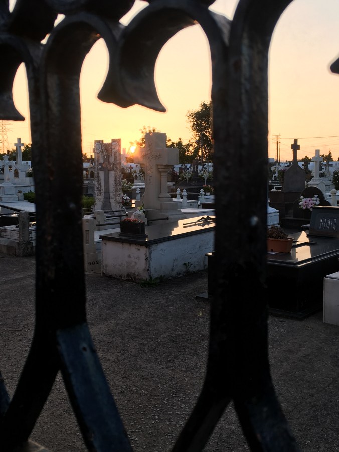 Sunset over the graveyard