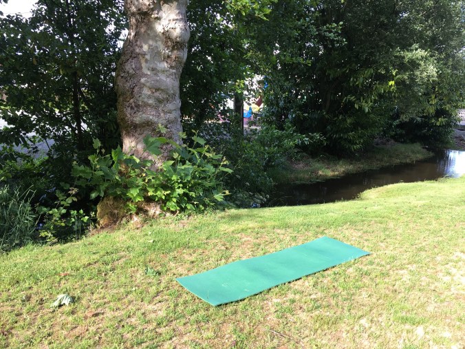 I did yoga here, right by the creek