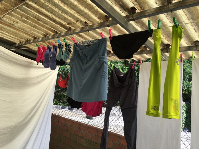 I washed everything and hung it up on the terrace to dry. 