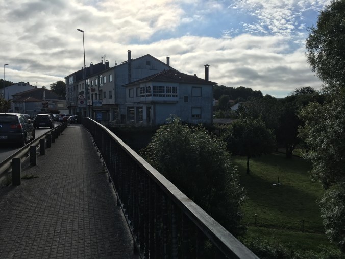 Looking back at Sigüeiro after crossing the bridge.