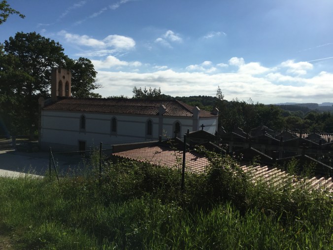 Beyond the church is a long stretch of uphill walking through a forested area.